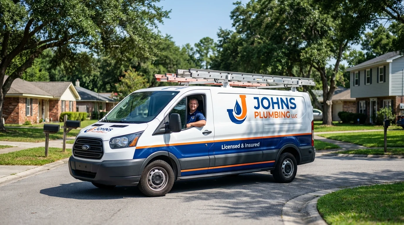 Johns Plumbing LLC service van in Ellwood City, PA