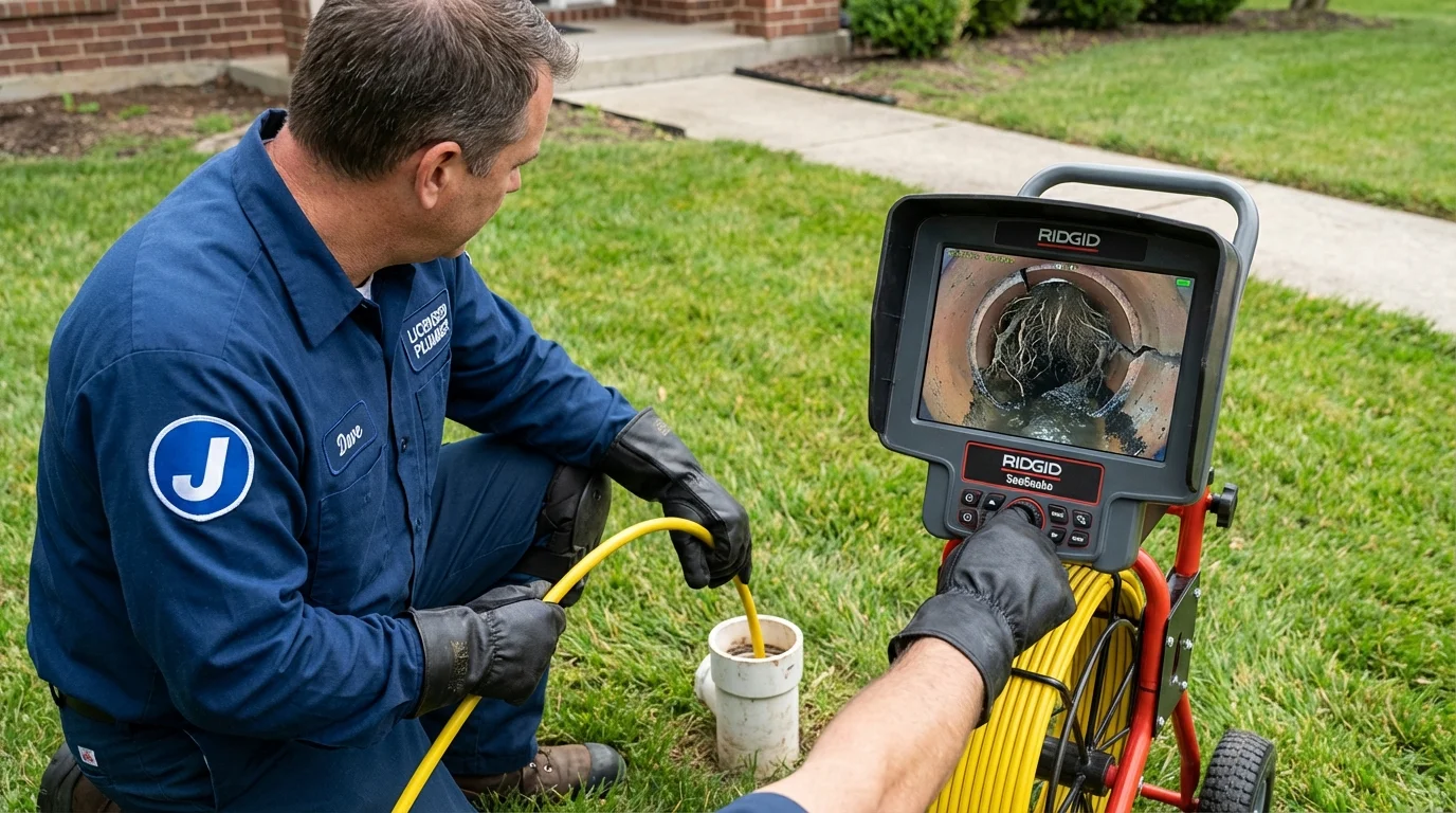Sewer camera inspection being performed by Johns Plumbing LLC in Ellwood City